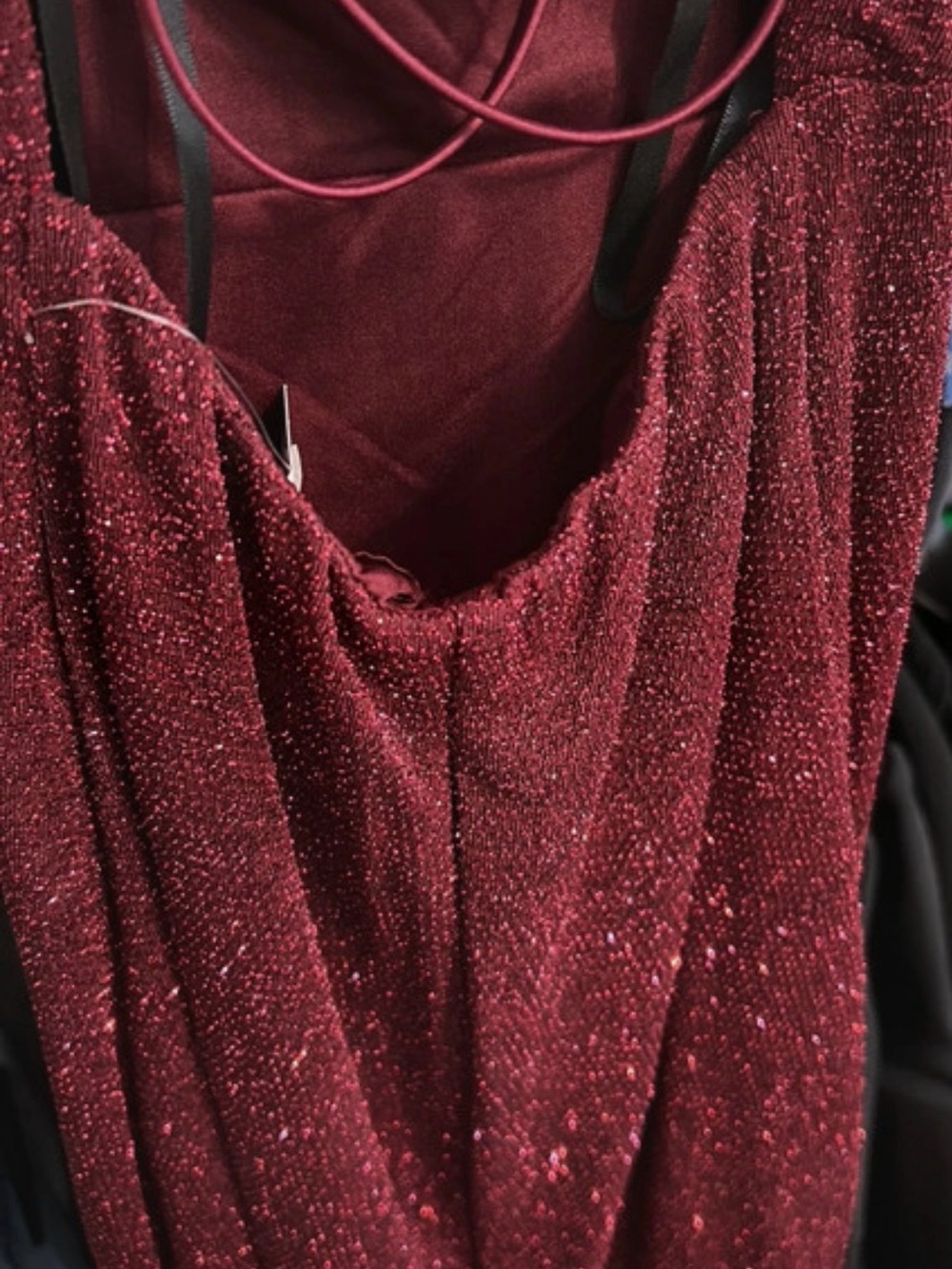 B Darlin Cowl neck open back glitter dress sz 1/2 NWT - Picture 5 of 5
